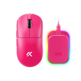 MCHOSE A7 V2 Ultra+ gaming muis Roze, 42.000 DPI, 8K, 2.4 GHz / Bluetooth / USB-C