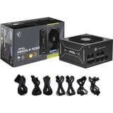 MSI MSI MSI MAG A650GLS PCIE5           modulaire 650 watt voeding  Zwart, 1x 12V-2x6, 2x PCIe