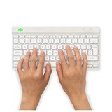 R-Go Tools Compact Break, toetsenbord Wit, US lay-out, Scissor switches, Bluetooth 5.0