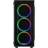 Sharkoon TG4M RGB Tower-behuizing Zwart | 2x USB-A 3.2 (5 Gbit/s) | 2x Audio | Window-kit