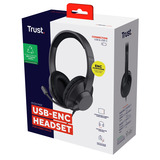 Trust Ayda Max USB ENC Pc-headset Bedraad over-ear  Zwart, USB, noise cancelling microfoon
