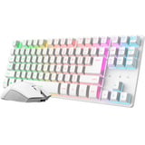 Trust GXT 882 Miami Draadloze 3-in-1 Gaming Set desktopset Wit, US lay-out (QWERTY), Membraan, 80% (TKL)