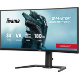 iiyama G-Master Red Eagle GCB3484WQSU-B1 34" Curved UltraWide gaming monitor Zwart, 180 Hz, HDMI, DisplayPort, Audio, AMD Free-Sync