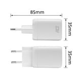 ACT Connectivity USB-C-lader 100W met 2 poorten oplader Wit