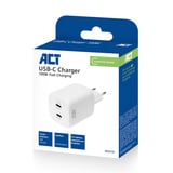 ACT Connectivity USB-C-lader 100W met 2 poorten oplader Wit
