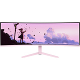 Arozzi Nova Curved 49" v2 UltraWide gaming monitor Roze, 1x DisplayPort, 2x HDMI, 1x USB-C, 2x USB-A, 165 Hz