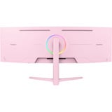 Arozzi Nova Curved 49" v2 UltraWide gaming monitor Roze, 1x DisplayPort, 2x HDMI, 1x USB-C, 2x USB-A, 165 Hz