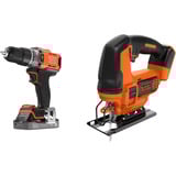 BLACK+DECKER 18V Schroefklopboormachine + 18V Pendeldecoupeerzaag Bundel Zwart/oranje