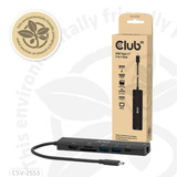 Club 3D USB Type-C 7-in-1 Hub dockingstation Zwart