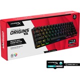 HyperX Alloy Origins 60, gaming toetsenbord Zwart, US lay-out, HyperX Aqua, 60%, PBT, RGB leds