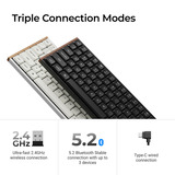 Keychron K3 Ultra 8K Wireless Custom Mechanical Keyboard Zwart, US lay-out (QWERTY), Keychron Milk POM Brown, 75%, RGB leds, LSA Double-shot PBT, USB-C | 2.4 GHz | Bluetooth 5.2