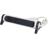 Legrand Monteerbare en draaibare meervoudige premium contactdoos stekkerdoos Wit (mat)/zwart (mat), 4-voudig, 1,5 meter snoer