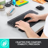 Logitech MX Keys Advanced Wireless Keyboard met wristrest, toetsenbord Zwart, US international ISO, Bluetooth