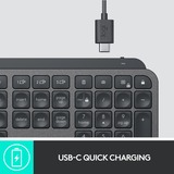 Logitech MX Keys Advanced Wireless Keyboard met wristrest, toetsenbord Zwart, US international ISO, Bluetooth