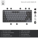 Logitech MX Mechanical Mini, toetsenbord Zwart/grijs, US-International, GL Tactile, Bluetooth Low Energy