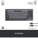 Logitech MX Mechanical Mini toetsenbord Zwart, US-International lay-out (QWERTY), GL Tactile, 80% (TKL)	, Bluetooth
