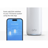Netgear RBE770 Orbi 770 Serie Tri-Band WiFi 7 Mesh uitbreidingssatelliet mesh access point Wit