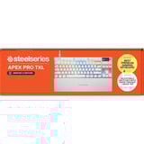 SteelSeries Apex Pro TKL Gen 3, gaming toetsenbord Wit, US lay-out, SteelSeries OmniPoint 3.0, RGB led