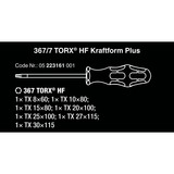 Wera 367/7 TORX HF-schroevendraaierset Kraftform Plus + Rek Zwart/groen, 7-delig