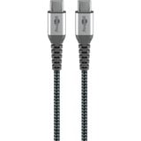 goobay USB-C snellader Nano (65 W) en USB-C textielkabel Zwart, 1 meter