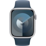 Apple Watch Series 9 smartwatch Zilver/blauw, Aluminium, 45 mm, Sportbandje (S/M)