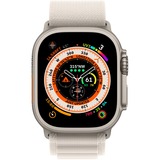 Apple Watch Ultra smartwatch 49mm, Sterrenlicht Alpine-bandje Small, Titanium, GPS + Cellular