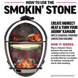 Char-Griller AKORN Smokin' Stone en Heat Deflector afdekking beige