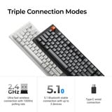 Keychron K10 Max-H13 RGB mechanisch toetsenbord Zwart, US lay-out (QWERTY), 100%, RGB leds, OSA Double-shot PBT, hot swap, USB-C | 2.4 GHz | Bluetooth 5.1