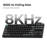 Keychron K8 Ultra 8K Wireless Custom Mechanical Keyboard Zwart, US lay-out (QWERTY), Keychron Apex Brown, 80% (TKL), RGB leds, OSA Double-shot PBT, USB-C | 2.4 GHz | Bluetooth 5.2