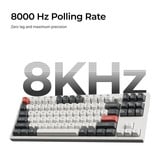Keychron Q3 Ultra-M1 8K Wireless Custom Mechanical Keyboard Zwart, US lay-out (QWERTY), Keychron Silk POM Red, 80% (TKL)	, 80% (TKL), RGB, Hot swap, 8K, 2.4 GHz / Bluetooth 5.2 / USB-C