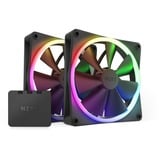NZXT F140 RGB case fans Zwart, 2 stuks, 140 x 140 x 26 mm, PWM, Incl. controller