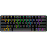 Royal Kludge RK61 draadloos mechanisch toetsenbord Zwart, US lay-out (QWERTY), 60%, Red switch, RGB, Hot swap, 2.4 GHz | USB-C | Bluetooth