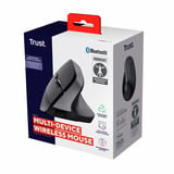 Trust Bayo+ - Ergonomische Muis Verticaal Draadloos  Zwart, 800-2400 Dpi, 2,4GHz, 2x Bluetooth