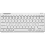 Trust Lyra Compact draadloos toetsenbord Wit, US lay-out, Scissor switches, 2,4 GHz USB, Bluetooth, 65%