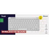 Trust Lyra Compact draadloos toetsenbord Wit, US lay-out, Scissor switches, 2,4 GHz USB, Bluetooth, 65%