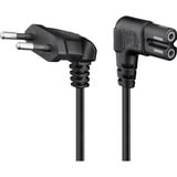 goobay Cable EuroPlug Angled Both Ends kabel Zwart, 2 meter, 90°