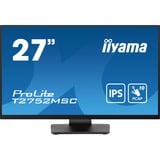 iiyama ProLite T2752MSC-B1 27" touchscreen monitor Zwart, Touch, HDMI, DisplayPort, USB, Audio 