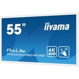 iiyama ProLite TF5539UHSC-W1AG 55" 4K Ultra HD Public Display Wit, 4K UHD, VGA, HDMI, DisplayPort, Audio, Touch