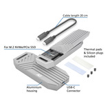 ACT Connectivity USB 40Gbps M.2 2280 NVMe / PCIe SSD behuizing, tool-free externe behuizing Grijs