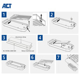ACT Connectivity USB 40Gbps M.2 2280 NVMe / PCIe SSD behuizing, tool-free externe behuizing Grijs