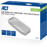 ACT Connectivity USB 40Gbps M.2 2280 NVMe / PCIe SSD behuizing, tool-free externe behuizing Grijs