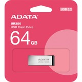 ADATA UR350 64 GB usb-stick nikkel/zwart, USB-A 3.2 Gen 1 (5 Gbit/s)