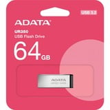 ADATA UR350 64 GB usb-stick nikkel/zwart, USB-A 3.2 Gen 1 (5 Gbit/s)