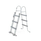 Bestway Zwembad power steel set rechthoek rotan 404 Grijs, Incl. Filterpomp (220-240V) + ladder