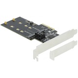 DeLOCK 3 Port SATA en 2 slot M.2 key B PCI Express x4 Card Low Profile interface kaart 