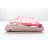 Ducky One 3 Gossamer Pink TKL, toetsenbord Wit/roze, US lay-out, Cherry MX Brown, Double-shot PBT, Hot-swappable, QUACK Mechanics, 80%