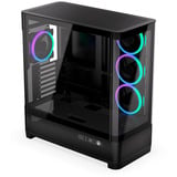 ENDORFY Aquarius 8000 Corona showcase behuizing Zwart | 2x USB-A | 1x USB-C | RGB | Tempered Glass