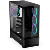 ENDORFY Aquarius 8000 Corona showcase behuizing Zwart | 2x USB-A | 1x USB-C | RGB | Tempered Glass