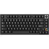 HelloGanss HS75T Black, toetsenbord Zwart, US lay-out, Gateron G Pro Silver, 75%, RGB leds, PBT Doubleshot keycaps, hot swap, 2,4 GHz / Bluetooth / USB-C