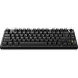 HelloGanss HS75T Black, toetsenbord Zwart, US lay-out, Gateron G Pro Silver, 75%, RGB leds, PBT Doubleshot keycaps, hot swap, 2,4 GHz / Bluetooth / USB-C